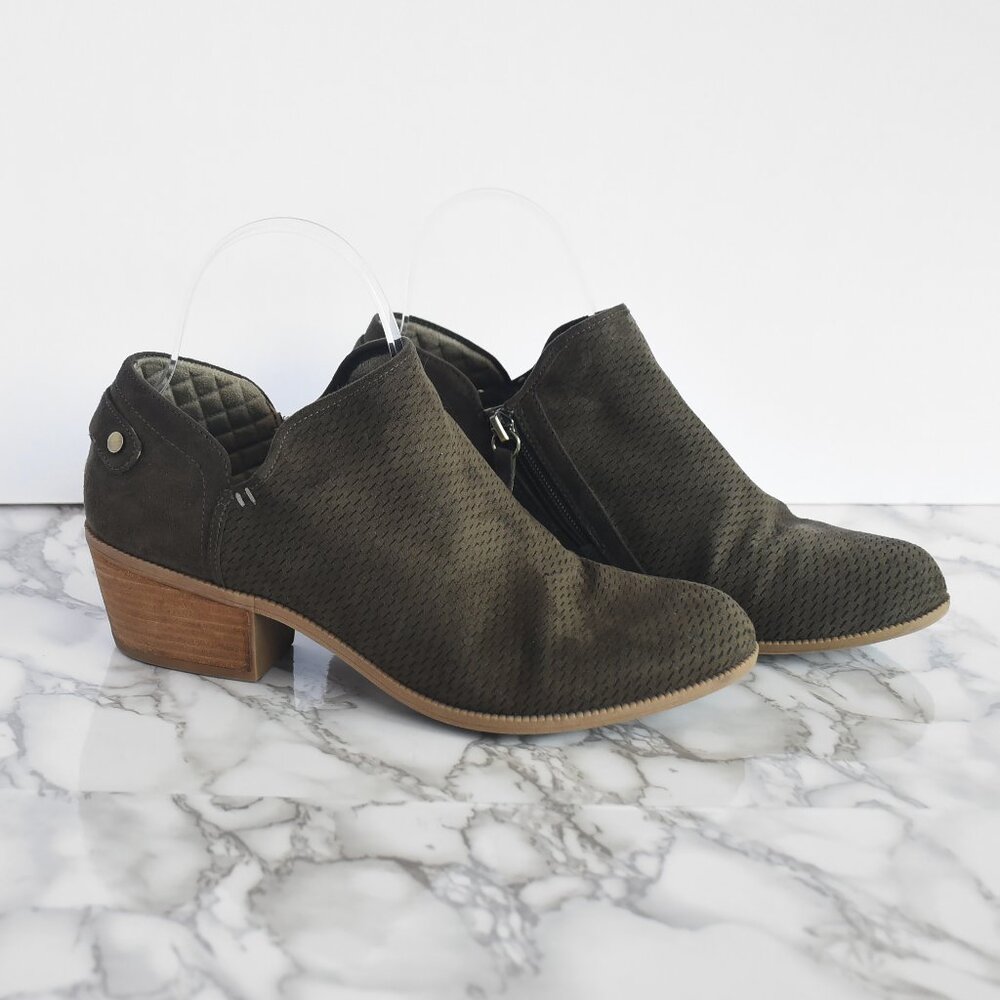 Dr Scholl's Dark Green Suede Better Bootie Size 8.5